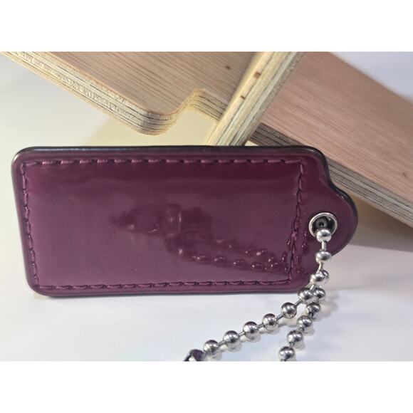 Coach Magenta/Purple Patent Leather Hang Tag 2.5"L x 1.5"H + Medalion Hang Tag - Picture 8 of 8